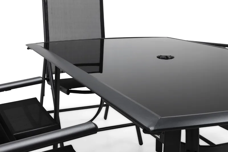 Primavera Spisebordssæt 150x90 + 6 Stole - Sort - Havemøbler - Udendørsgruppe - Havesæt