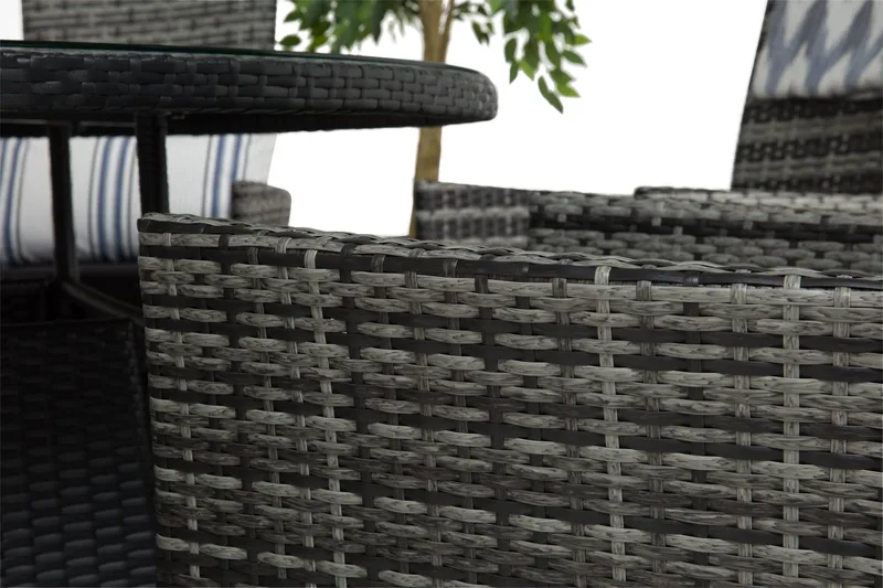 Round Havesæt Ø140 + 6 Jenny Justerbar Lænestole - Sort/Grå - Havemøbler - Udendørsgruppe - Havesæt