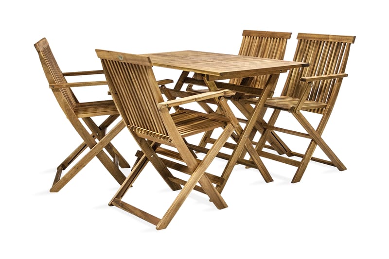 Sæt FINLAY bord og 4 stole 110x75xH72cm Akacia - Havesæt