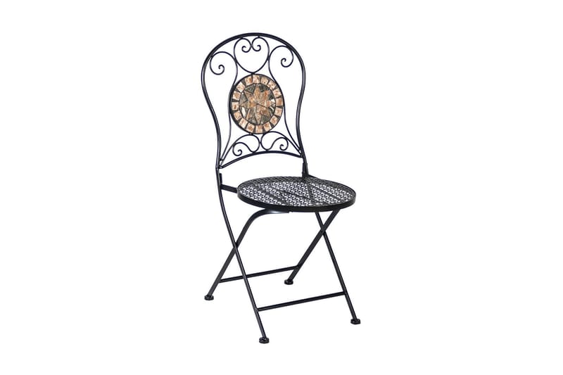 Sæt MOSAIC bord og 4 stole metalramme sort - Havemøbler - Udendørsgruppe - Havesæt