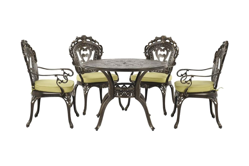 Scario Spisebordssæt 100 cm + 4 Stole, Brun