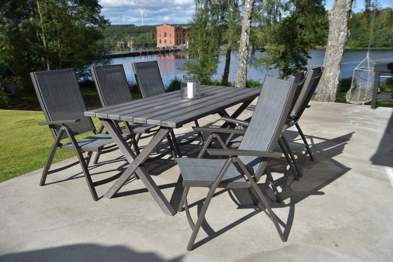 Scottsdale Spisebordssæt 190 cm + 6 Solanum stole, Grå