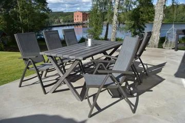 Scottsdale Spisebordssæt 190 cm + 6 Solanum stole - Grå - Havemøbler - Udendørsgruppe - Havesæt