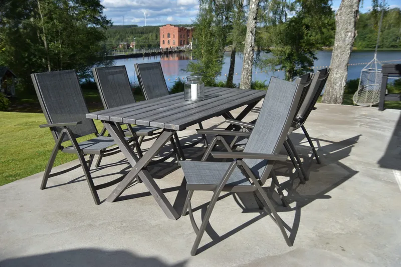 Scottsdale Spisebordssæt 190 cm + 6 Solanum stole, Grå