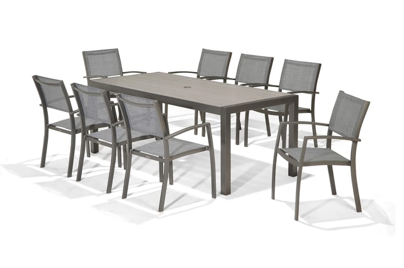 Solana Spisebordssæt 201 cm + 6 stole - Grå - Havemøbler - Udendørsgruppe - Havesæt
