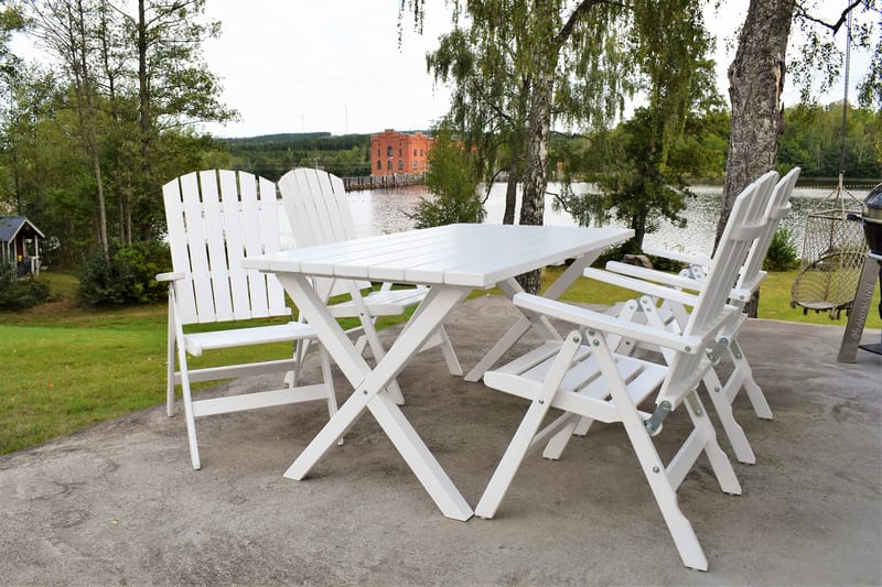 Spisebordssæt Scottsdale 150 cm + 2 Bænke 140 cm Hvid - KWA - Havemøbler - Udendørsgruppe - Havesæt