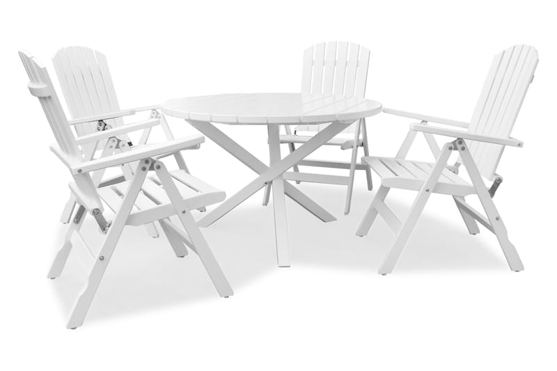 Spisebordssæt Scottsdale 150 cm + 2 Bænke 140 cm Hvid - KWA - Havemøbler - Udendørsgruppe - Havesæt