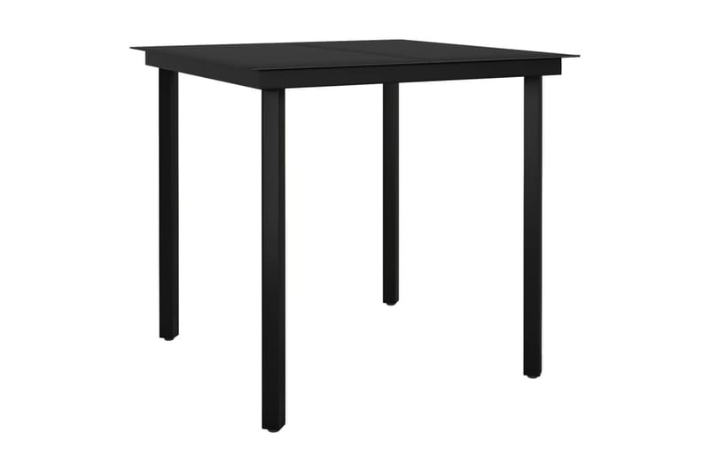 spisebordssæt til haven 3 dele med hynder polyrattan og glas - Sort - Havemøbler - Udendørsgruppe - Havesæt