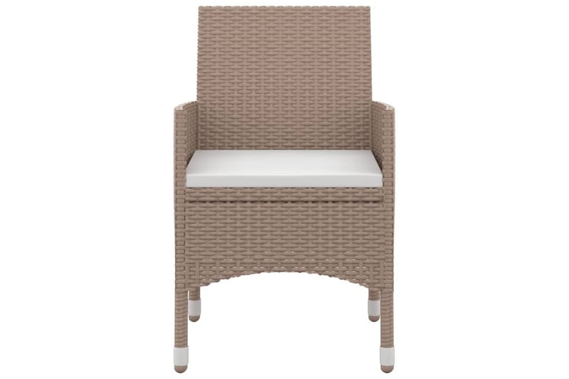spisebordssæt til haven 3 dele med hynder polyrattan og glas - Beige - Havemøbler - Udendørsgruppe - Havesæt