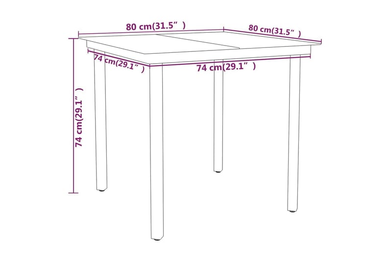 spisebordssæt til haven 3 dele sort - Sort - Havesæt