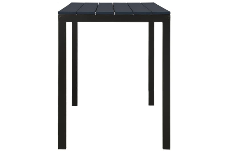 spisebordssæt til haven 3 dele stål og WPC sort - Sort - Havesæt