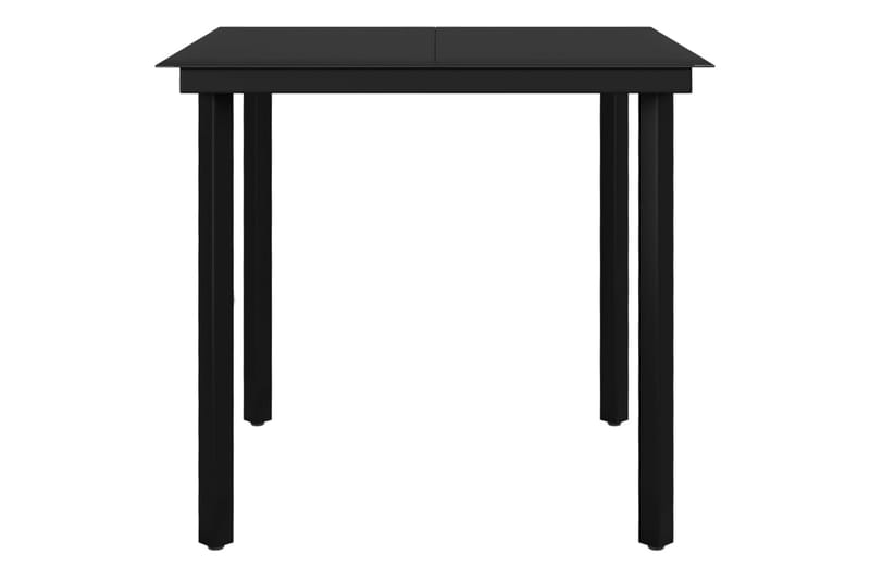 spisebordssæt til haven 5 dele med hynder polyrattan og glas - Sort - Havemøbler - Udendørsgruppe - Havesæt