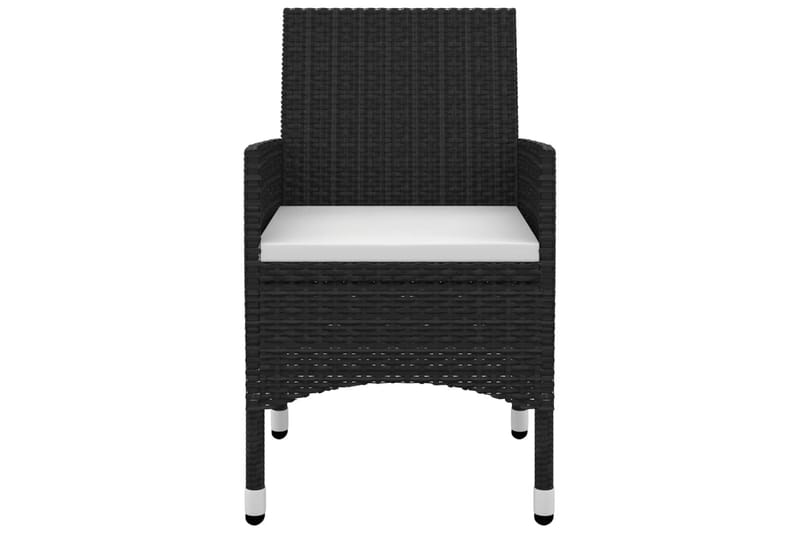 spisebordssæt til haven 7 dele med hynder polyrattan og glas - Sort - Havemøbler - Udendørsgruppe - Havesæt