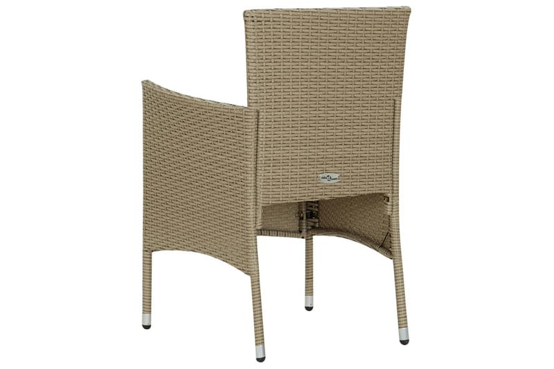 spisebordssæt til haven 7 dele polyrattan beige - Beige - Havesæt