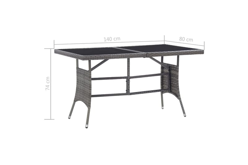 spisebordssæt til haven 7 dele polyrattan antracitgrå og grå - Havesæt
