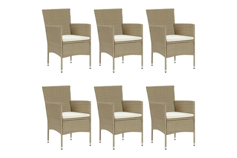 spisebordssæt til haven 7 dele polyrattan beige - Beige - Havemøbler - Udendørsgruppe - Havesæt