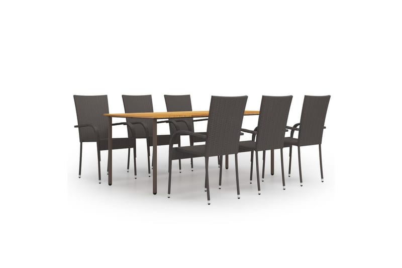 spisebordssæt til haven 7 dele polyrattan brun - Brun - Havemøbler - Udendørsgruppe - Havesæt