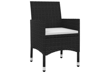spisebordssæt til haven 9 dele med hynder polyrattan og glas - Sort - Havemøbler - Udendørsgruppe - Havesæt