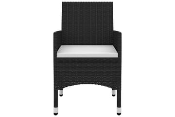 spisebordssæt til haven 9 dele med hynder polyrattan og glas - Sort - Havemøbler - Udendørsgruppe - Havesæt