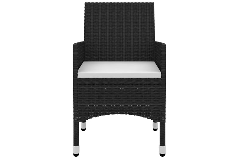 spisebordssæt til haven 9 dele med hynder polyrattan og glas - Sort - Havemøbler - Udendørsgruppe - Havesæt