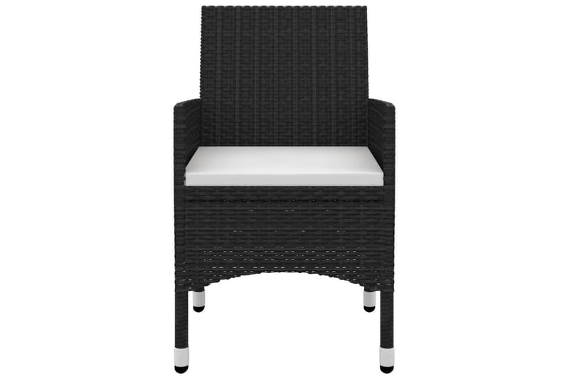 spisebordssæt til haven 9 dele med hynder polyrattan og glas - Sort - Havemøbler - Udendørsgruppe - Havesæt