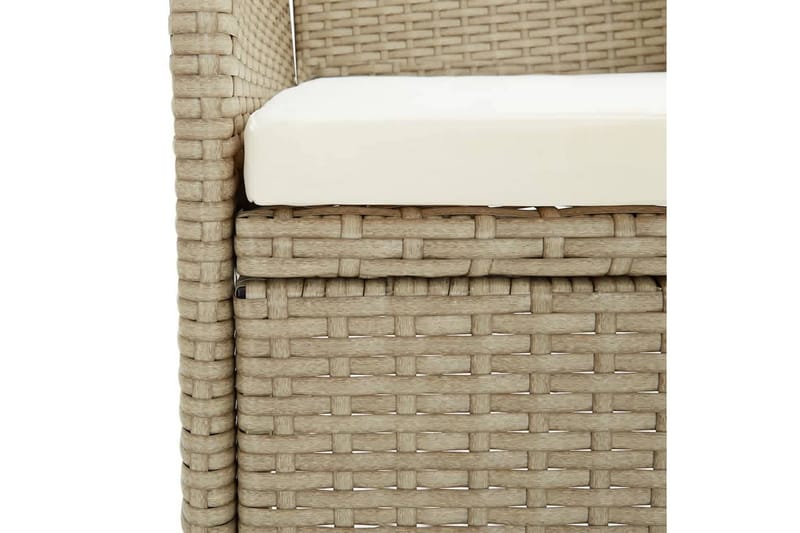 spisebordssæt til haven med hynder 7 dele polyrattan beige - Beige - Havemøbler - Udendørsgruppe - Havesæt