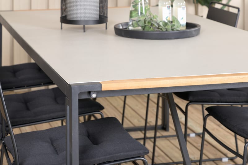 Texas Spisebordssæt 200cm + 6 Lina Stole Brun/Hvid - Venture Home - Havesæt