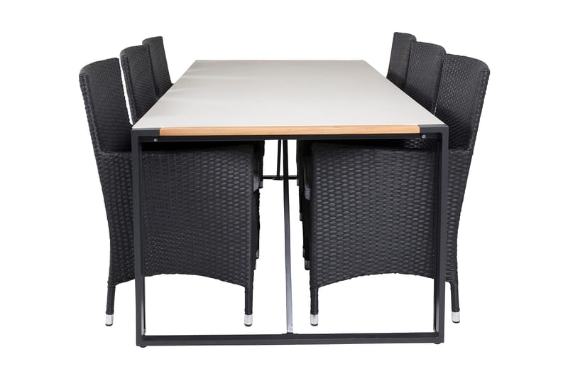 Texas Spisebordssæt 200cm + 6 Malin Armstole, Natur