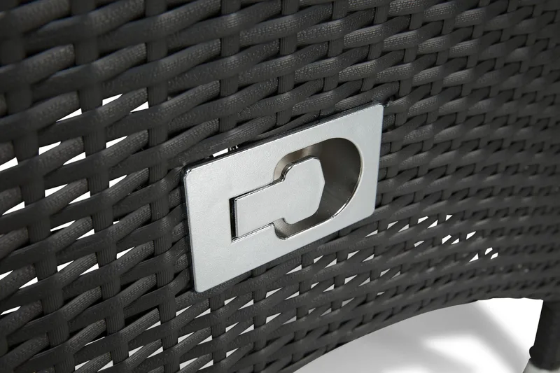 Thor Havesæt Ø140 + 6 Jenny Justerbar Lænestole - Grå/Sort - Havemøbler - Udendørsgruppe - Havesæt