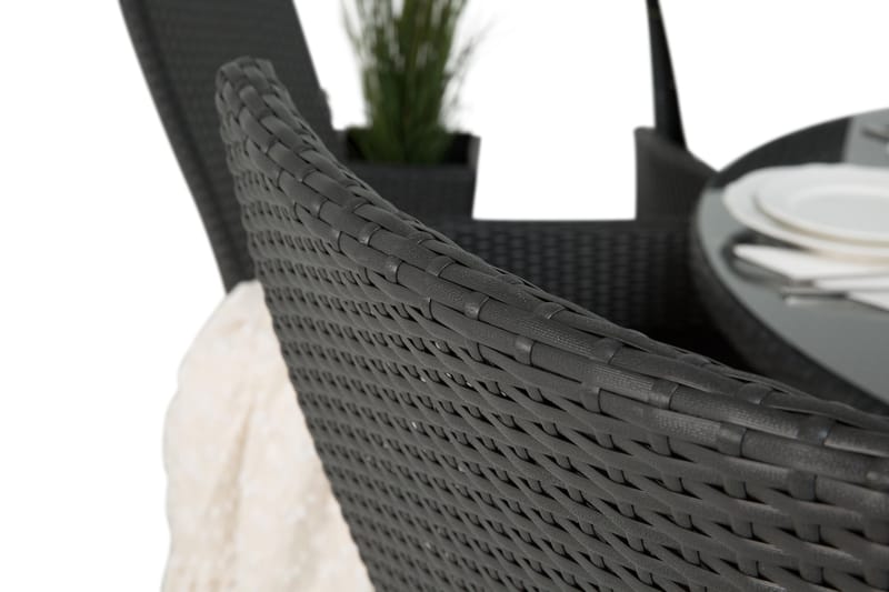 Thor Havesæt Ø140 + 6 Jenny Justerbar Lænestole - Sort - Havemøbler - Udendørsgruppe - Havesæt