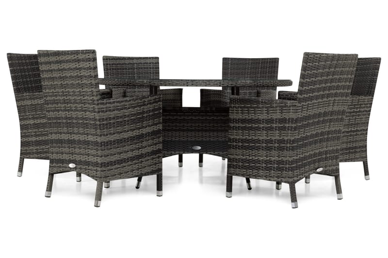 Thor Havesæt Ø140 + 6 Thor Lænestole - Grå/Grå - Havemøbler - Udendørsgruppe - Havesæt