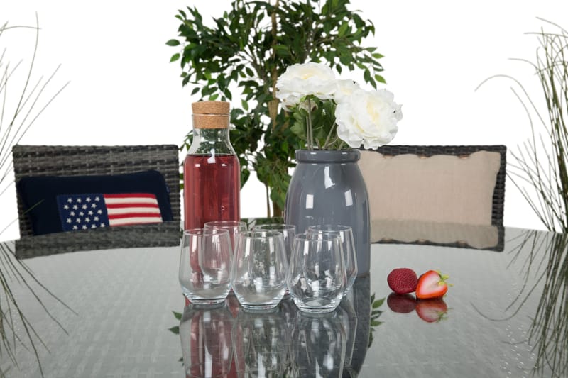 Thor Havesæt Ø140 + 6 Thor Lænestole - Grå/Grå - Havemøbler - Udendørsgruppe - Havesæt