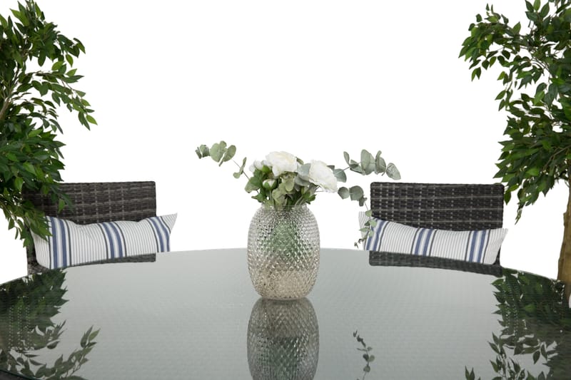 Thor Havesæt Ø140 + 6 Thor Lænestole - Sort/Grå - Havemøbler - Udendørsgruppe - Havesæt