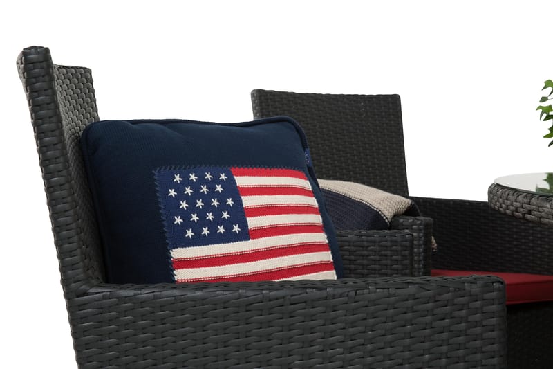 Thor Havesæt Ø140 + 6 Thor Lyx Lænestole - Grå/Sort - Havemøbler - Udendørsgruppe - Havesæt