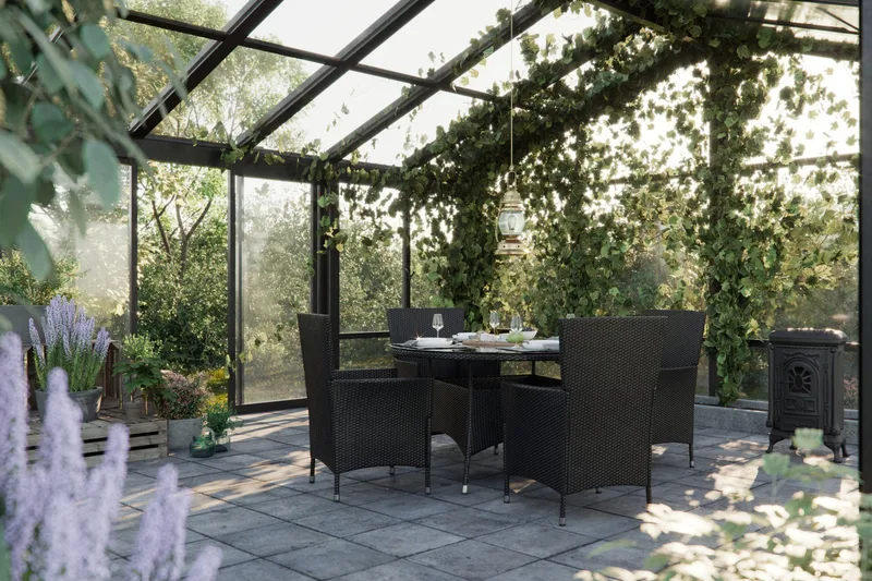 Thor Havesæt 140 + 6 Thor Lyx Lænestole - Sort - Havemøbler - Udendørsgruppe - Havesæt