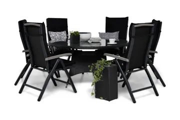 Thor Spisebordssæt 140 Rund + 6 Monaco Positionsstol m. Hynd