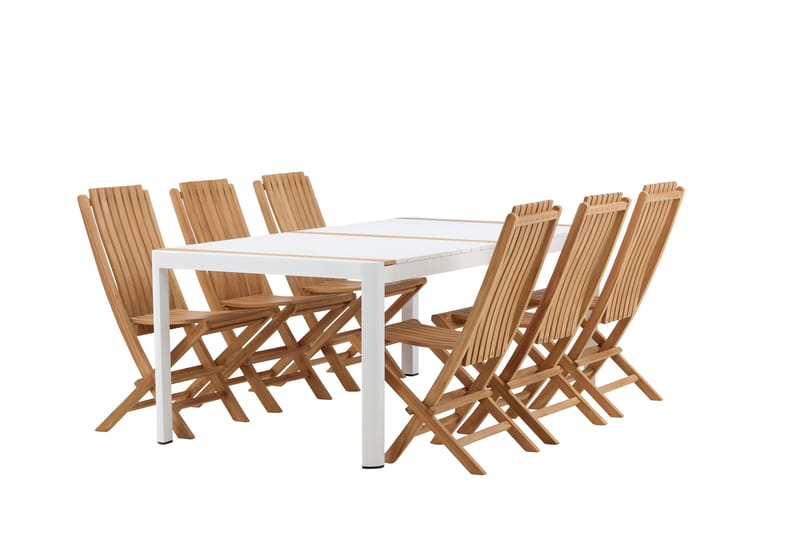 Togo Spisegruppe 200x100 cm + 6 Ghana Foldbar stol Stol - Venture Home - Havesæt