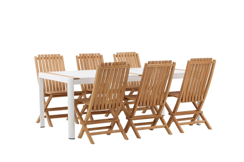 Togo Spisegruppe 200x100 cm + 6 Ghana Foldbar stol Stol - Venture Home - Havesæt
