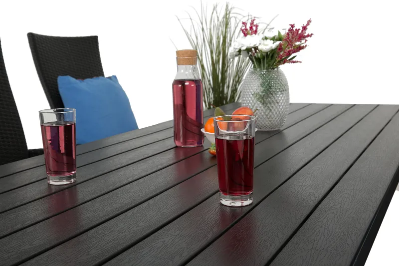 Tunis Havesæt 205 + 6 Jenny Justerbar Lænestole - Sort - Havemøbler - Udendørsgruppe - Havesæt