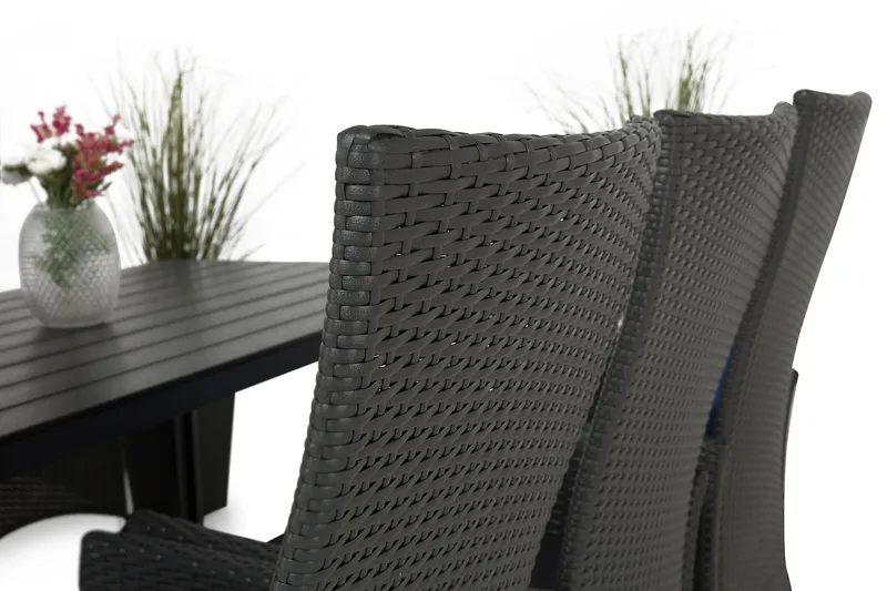 Tunis Havesæt 205 + 6 Jenny Justerbar Lænestole - Sort - Havemøbler - Udendørsgruppe - Havesæt