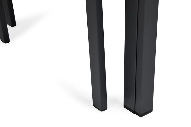 Tunis Havesæt 205x90 cm + 6 Tunis Stabelstole - Sort/Sort - Havemøbler - Udendørsgruppe - Havesæt