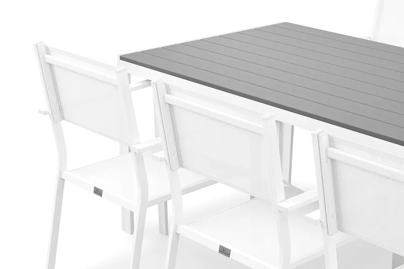 Tunis Havesæt 205x90 cm + 6 Tunis Stabelstole - Havemøbler - Udendørsgruppe - Havesæt