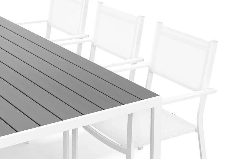 Tunis Havesæt 205x90 cm + 6 Tunis Stabelstole - Havemøbler - Udendørsgruppe - Havesæt