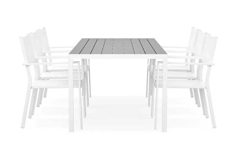 Tunis Havesæt 205x90 cm + 6 Tunis Stabelstole - Havemøbler - Udendørsgruppe - Havesæt