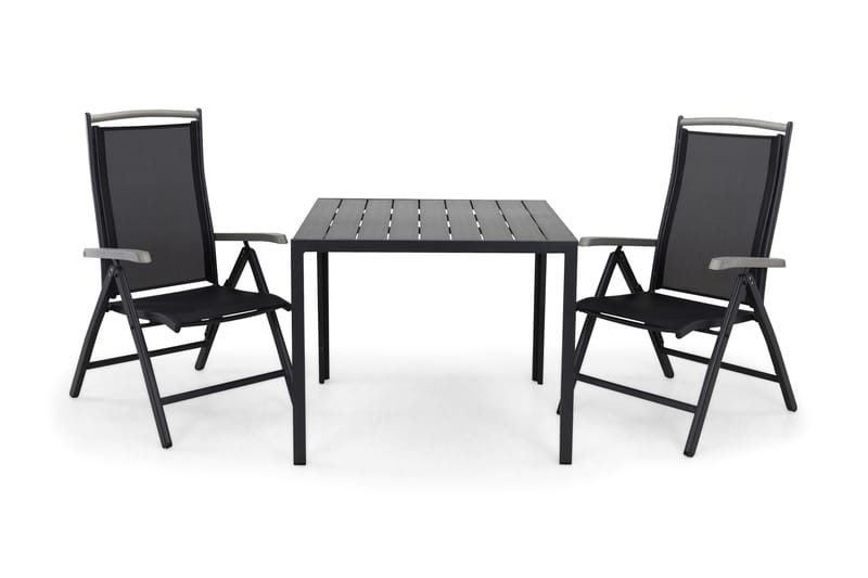 Tunis Havesæt 90 + 2 Monaco Lyx Positionsstole, Sort