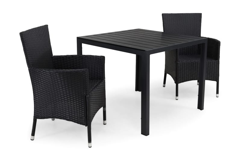 Tunis Havesæt 90 + 2 Thor Lyx Lænestole - Sort - Havemøbler - Udendørsgruppe - Havesæt