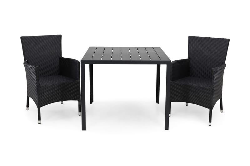 Tunis Havesæt 90 + 2 Thor Lyx Lænestole, Sort