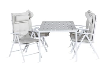 Tunis Spisebordssæt 150x90 + 4 Maggie Positionsstol m. Hynde