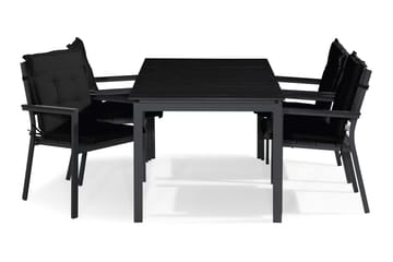 Tunis Spisebordssæt 150x90 + 4 Stabelstole m. Hynde
