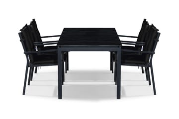 Tunis Spisebordssæt 152-210x90 + 4 Stabelstole m. Hynde